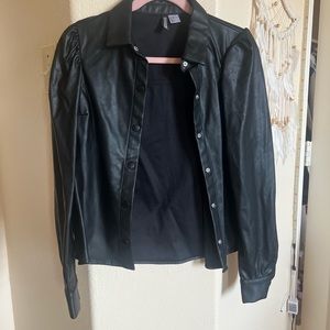 H&M Faux leather blouse